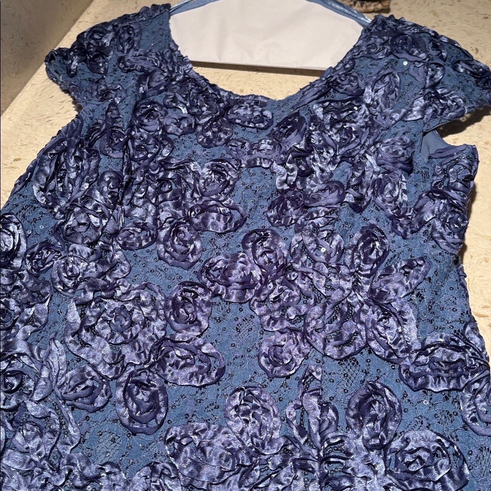 Alex Evenings Blue Embroidered Dress - Picture 2 of 3